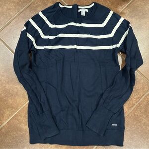 Nautica Navy Blue Striped Sweater